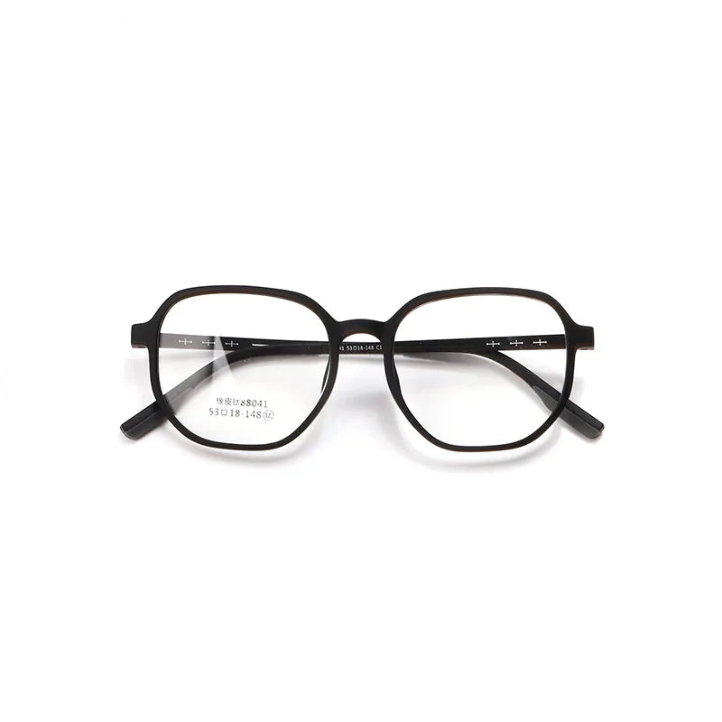 Xbora Unisex Full Rim Polygon Oval Tr 90 Titanium Eyeglasses 88041
