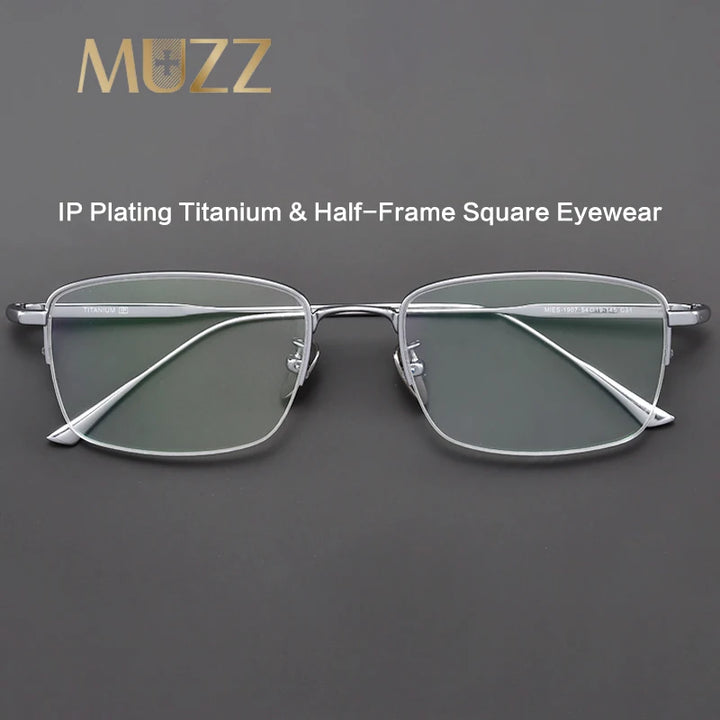 Muzz Unisex Semi Rim Square IP Titanium Eyeglasses 1907 Semi Rim Muzz