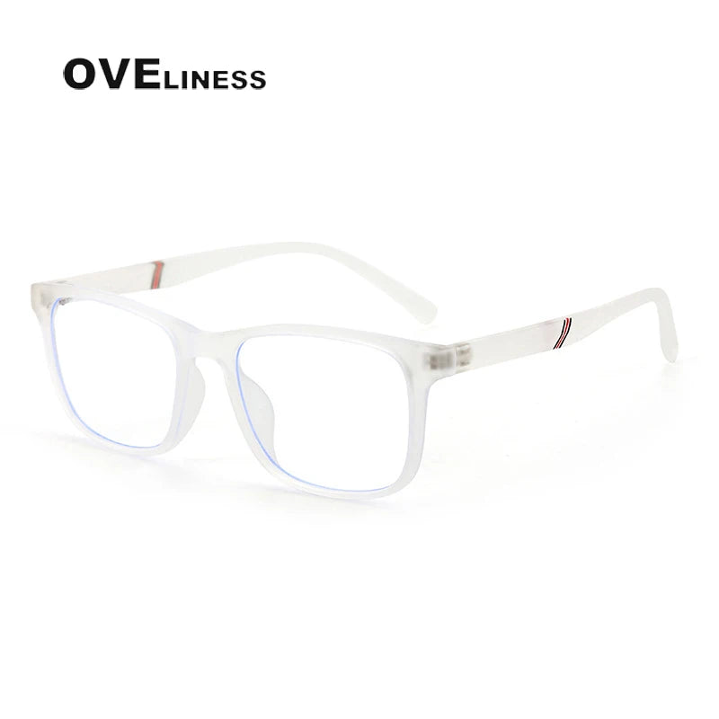 Oveliness Youth Unisex Full Rim Square Tr 90 Titanium Eyeglasses 8300 Full Rim Oveliness transparent  