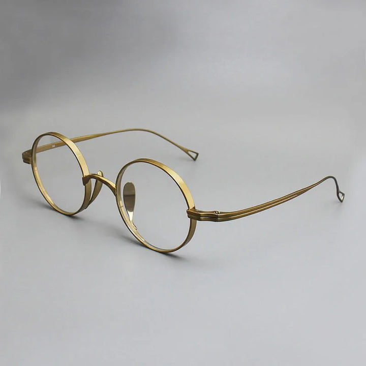 Yujo Unisex Full Rim Round Titanium Eyeglasses Y4345 Full Rim Yujo