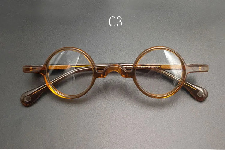 Yujo Unisex Full Rim Small Round Acetate Fiber Eyeglasses 3134 Full Rim Yujo C3 CHINA