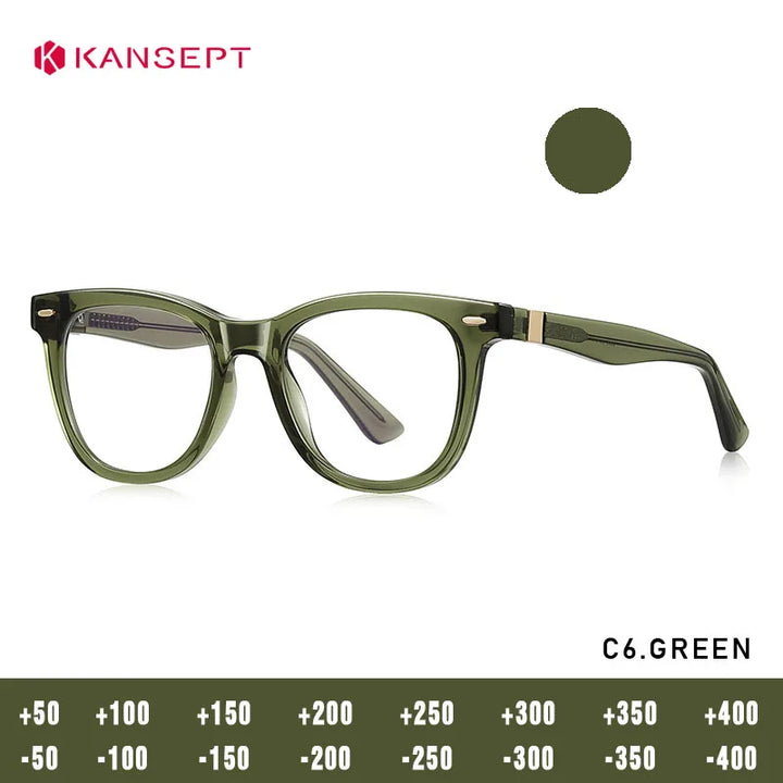 Kansept Unisex Full Rim Square Tr 90 Alloy Reading Glasses 442230