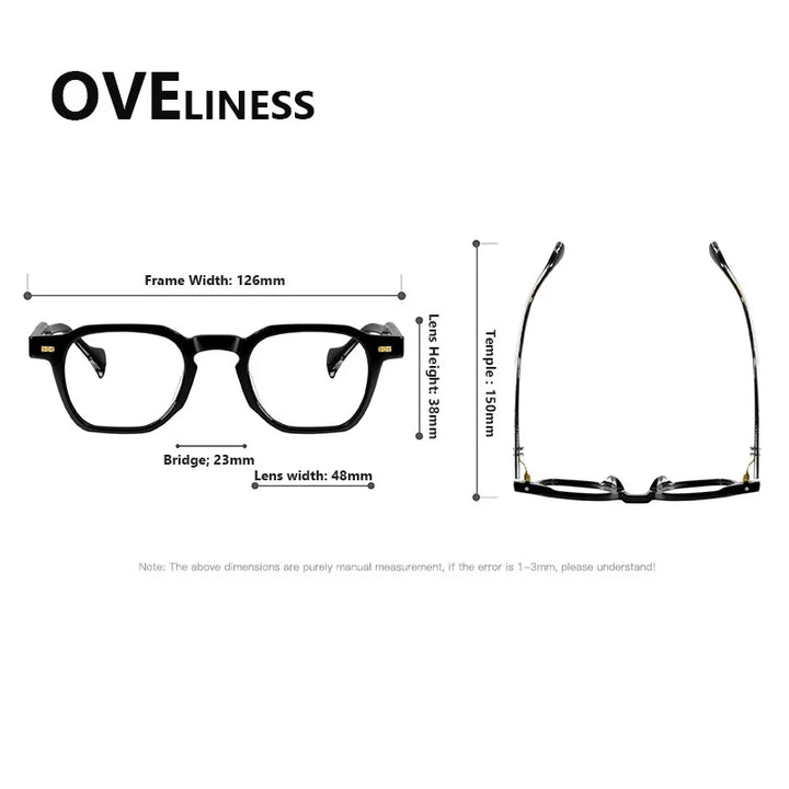 Oveliness Women's Full Rim Polygon Acetate Titanium Eyeglasses 926002