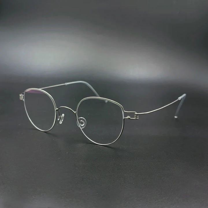 Yujo Unisex Full Rim Oval Round Steel Custom Eyeglasses 61457