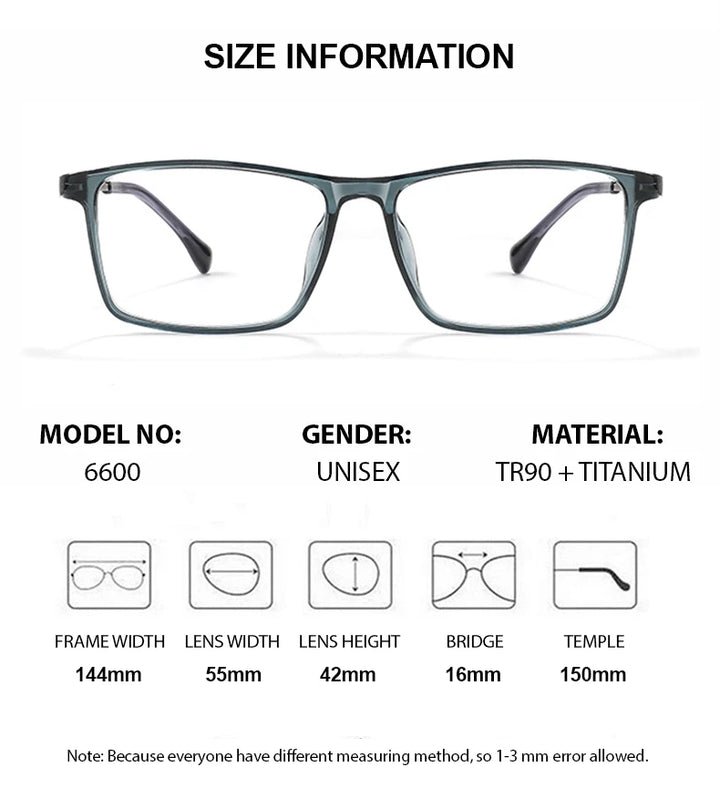 Chashma Ochki Unisex Full Rim Square Titanium Eyeglasses 316600