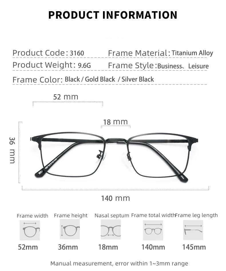 Kocolior Unisex Full Rim Square Alloy Reading Glasses 3160 Reading Glasses Kocolior
