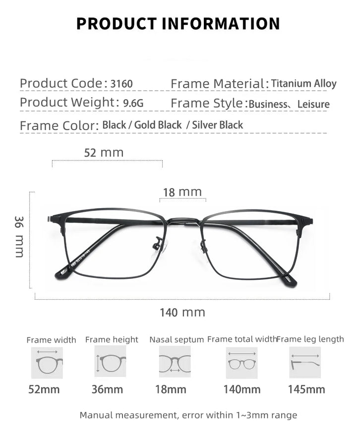 Kocolior Unisex Full Rim Square Alloy Reading Glasses 3160 Reading Glasses Kocolior