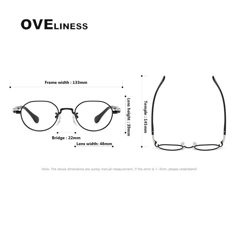 Oveliness Unisex Full Rim Square Acetate Titanium Eyeglasses Ks140 Full Rim Oveliness