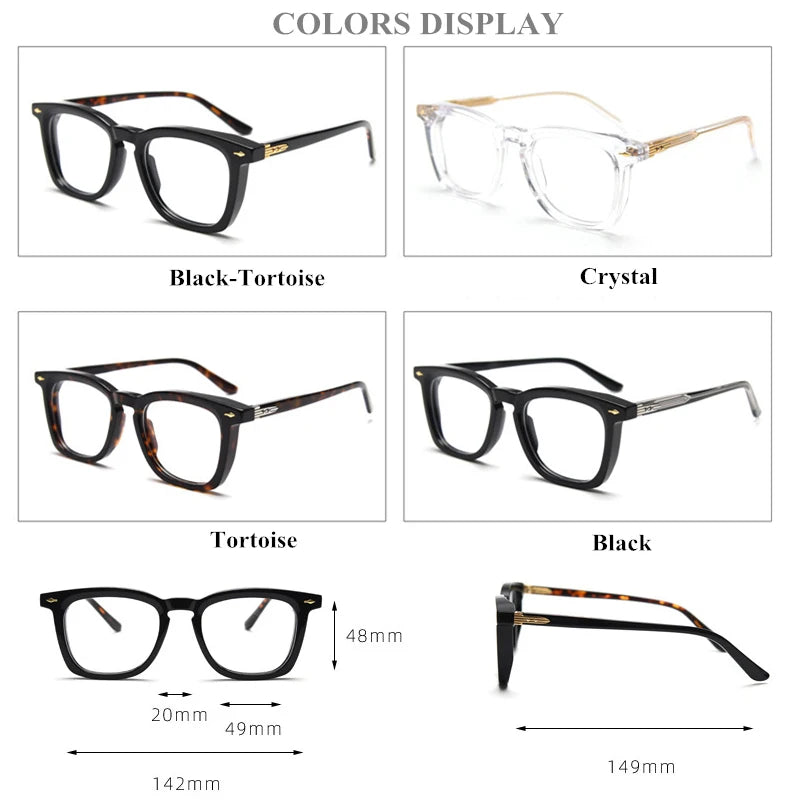 Black Mask Unisex Full Rim Square Acetate Eyeglasses 98624 Full Rim Black Mask