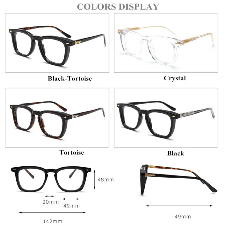Black Mask Unisex Full Rim Square Acetate Eyeglasses 98624 Full Rim Black Mask