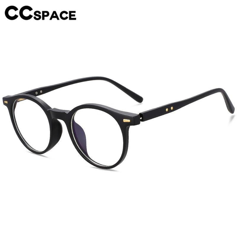 CCspace Unisex Full Rim Round Acetate Eyeglasses 56530 Full Rim CCspace
