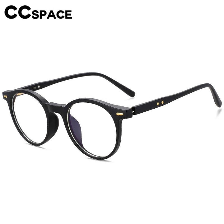 CCspace Unisex Full Rim Round Acetate Eyeglasses 56530 Full Rim CCspace