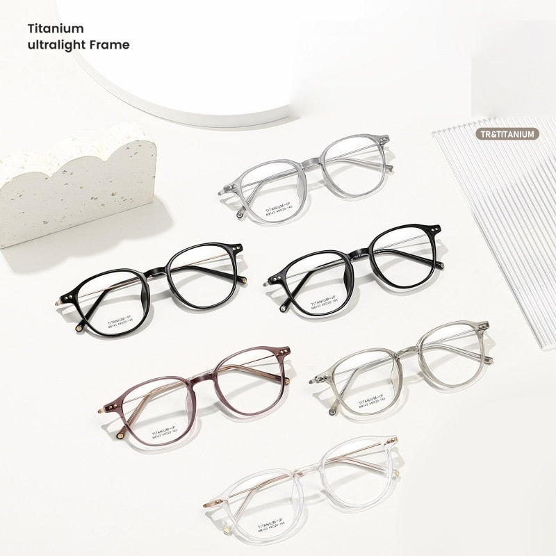 Yimaruili Unisex Full Rim Square Tr 90 Titanium Eyeglasses M8143 Full Rim Yimaruili Eyeglasses