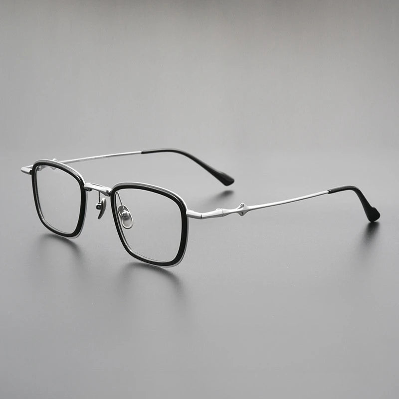 Yimaruili Unisex Full Rim Square Titanium Acetate Eyeglasses M81224