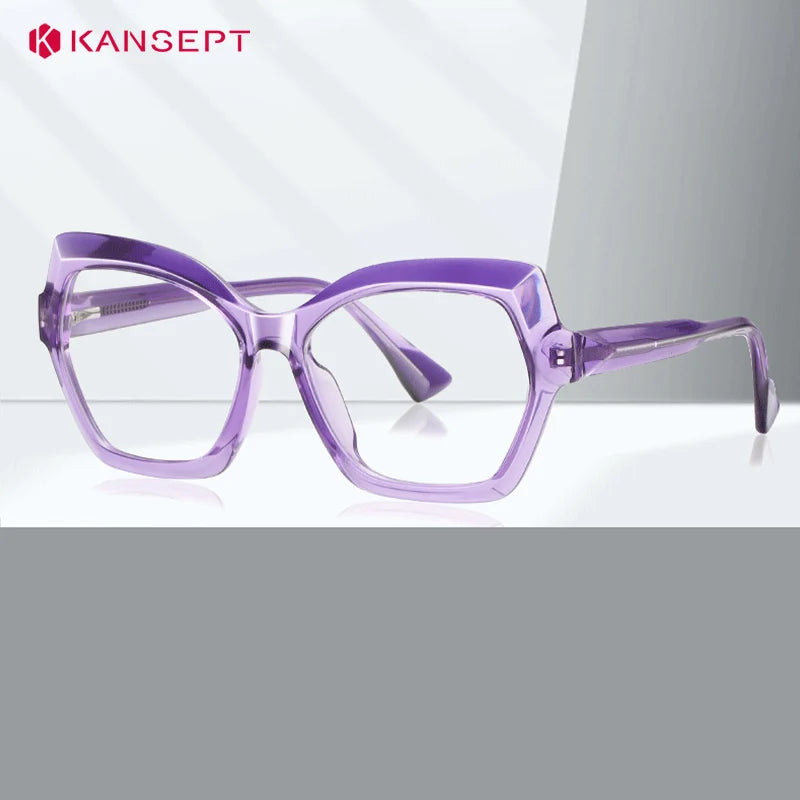 Kansept Women's Full Rim Polygon Tr 90 Alloy Reading Glasses 67043
