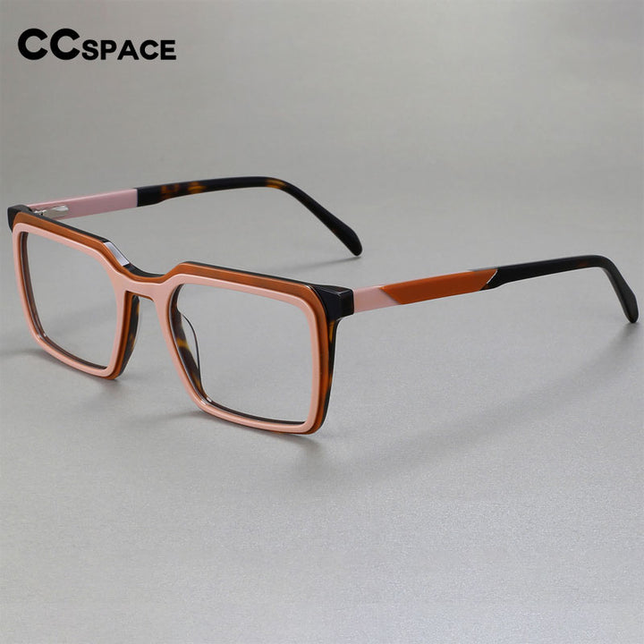 CCspace Women's Full Rim Square Acetate Eyeglasses 56468 Full Rim CCspace