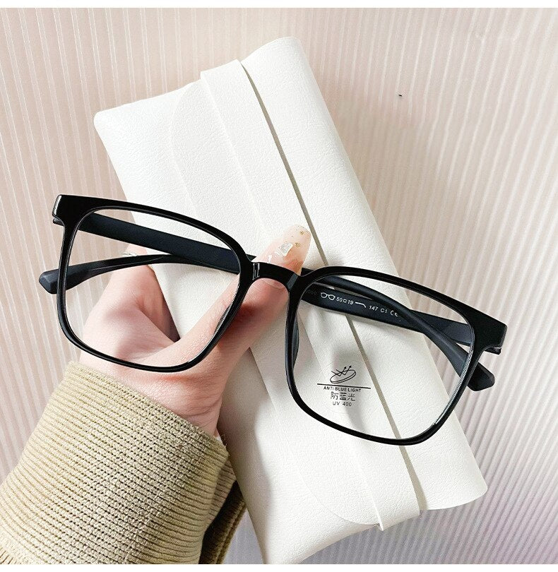 CCspace Unisex Full Rim Square Tr 90 Titanium Eyeglasses 55898 Full Rim CCspace BrightBlackC1 China