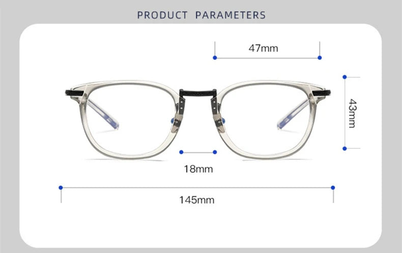 Black Mask Unisex Full Rim Titanium Acetate Square Eyeglasses G817 Full Rim Black Mask