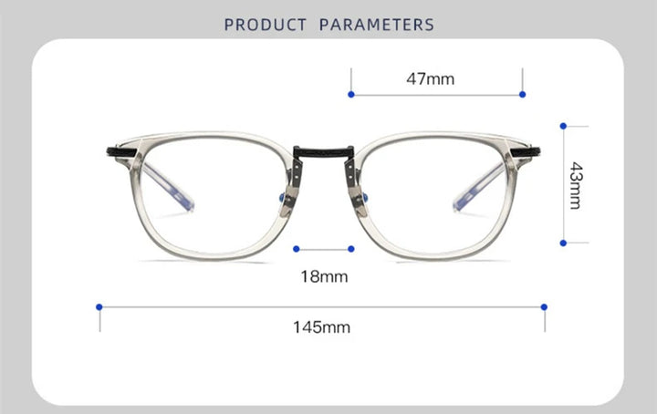 Black Mask Unisex Full Rim Titanium Acetate Square Eyeglasses G817 Full Rim Black Mask