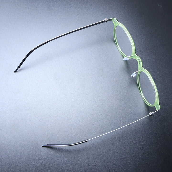 Gatenac Unisex Full Rim Round Acetate Eyeglasses Gxyj1239 Full Rim Gatenac