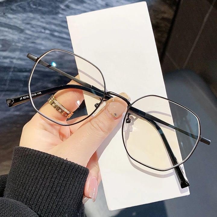 Vicky Women's Full Rim Polygon Oval Alloy Reading Glasses 318219