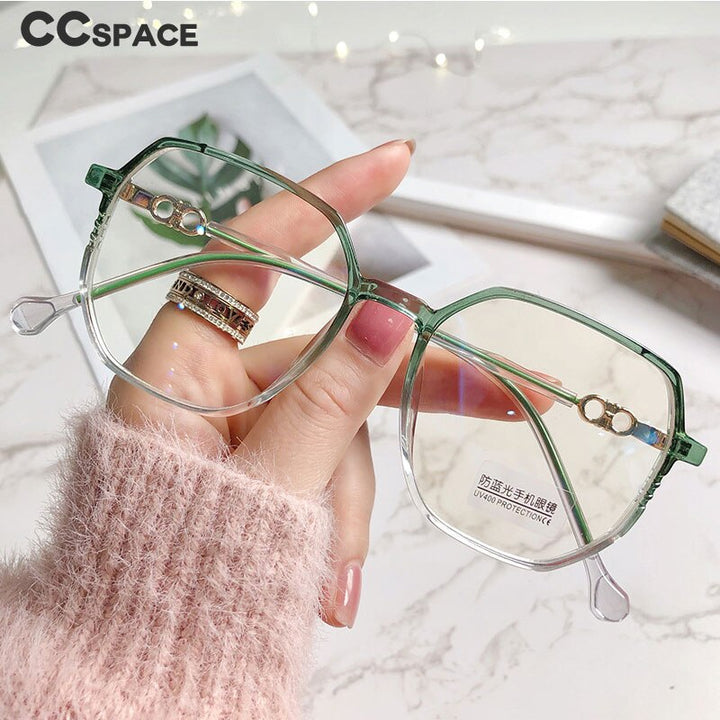 CCspace Women's Full Rim Polygon TR 90 Alloy Myopic Reading Glasses 56224 Reading Glasses CCspace