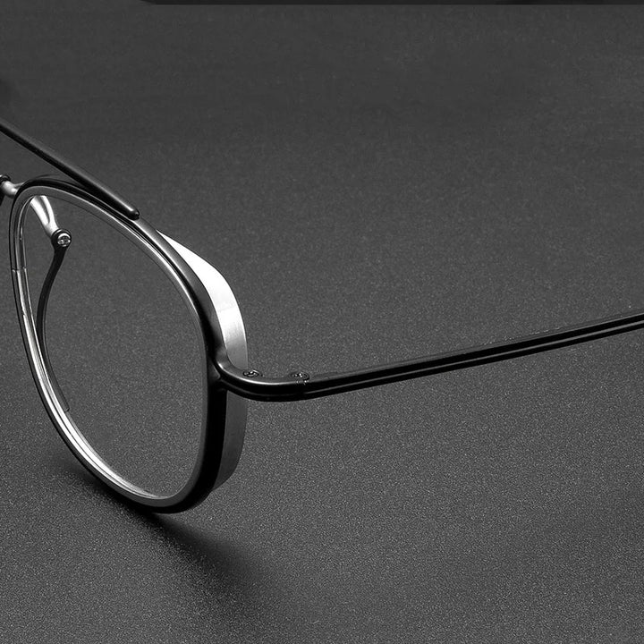 Kocolior Unisex Full Rim Square Double Bridge Titanium Eyeglasses 3185 Full Rim Kocolior