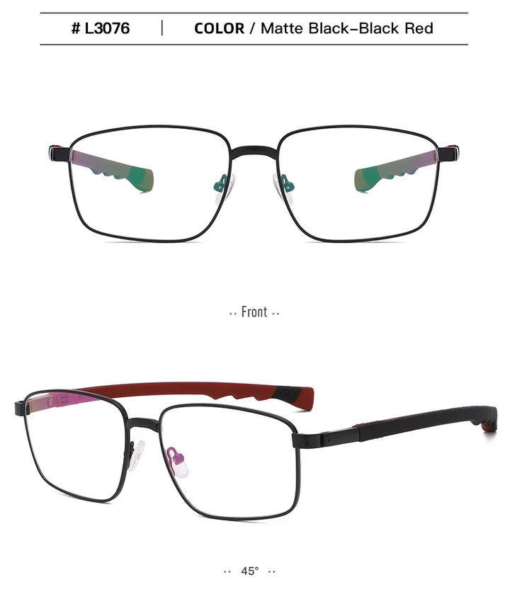 Handoer Unisex Full Rim Square Alloy Eyeglasses 30769