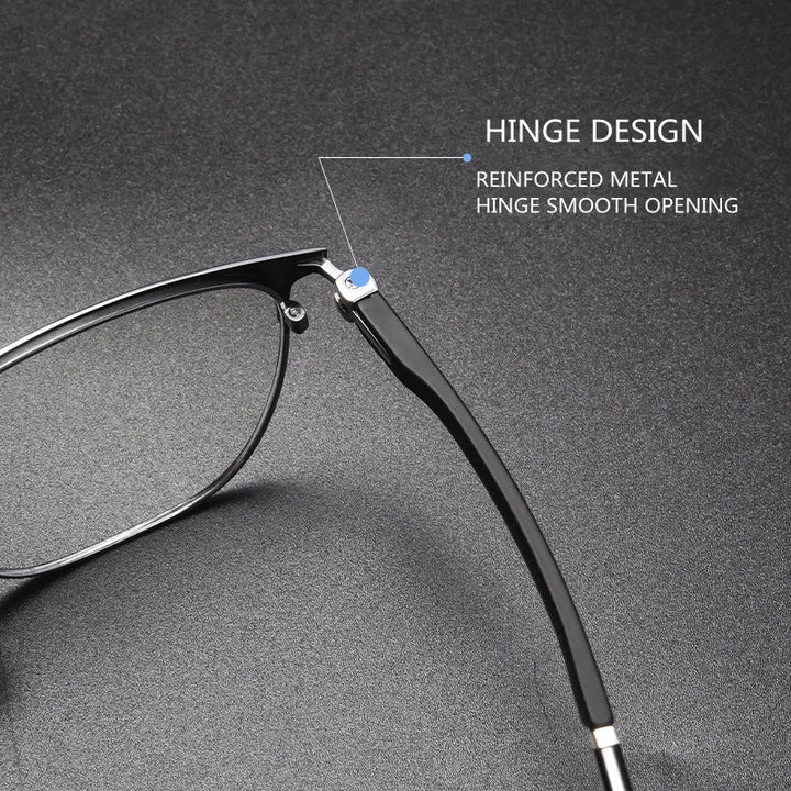 Kocolior Unisex Full Rim Square Titanium Alloy Hyperopic Reading Glasses 6120 Reading Glasses Kocolior