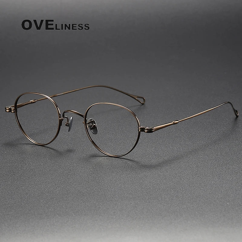 Oveliness Unisex Full Rim Oval Titanium Eyeglasses M002 Full Rim Oveliness bronze