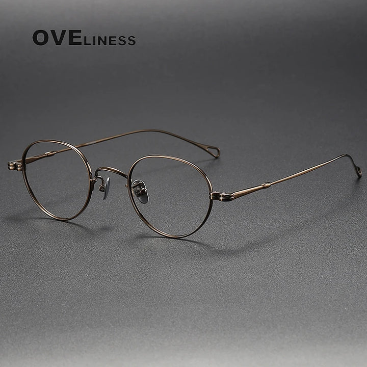 Oveliness Unisex Full Rim Oval Titanium Eyeglasses M002 Full Rim Oveliness bronze