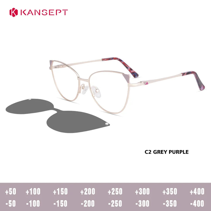 Kansept Women's Full Rim Oval Cat Eye Alloy Tr 90 Reading Glasses 51901