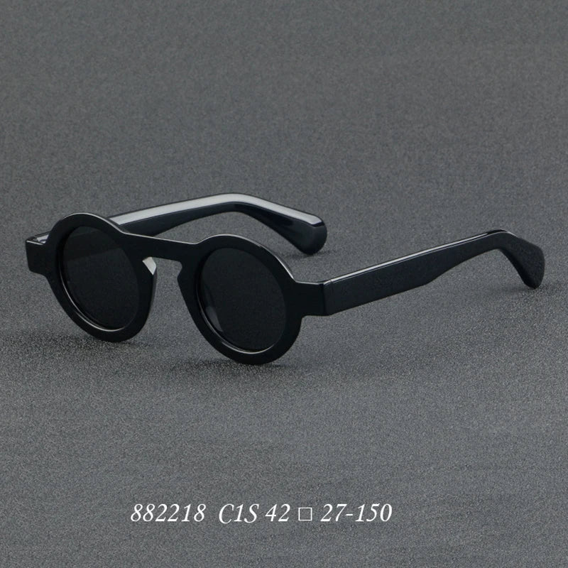 Nobler Unisex Full Rim Round Thick Acetate Polarized Sunglasses 8822 Sunglasses Nobler C1