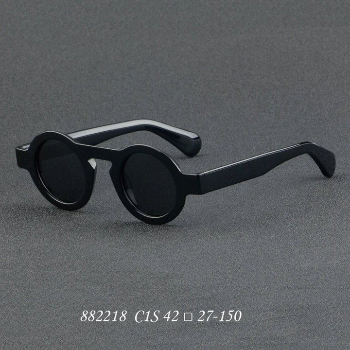Nobler Unisex Full Rim Round Thick Acetate Polarized Sunglasses 8822 Sunglasses Nobler C1