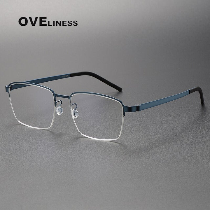 Oveliness Unisex Full Rim Square Titanium Eyeglasses 7426 Full Rim Oveliness blue  