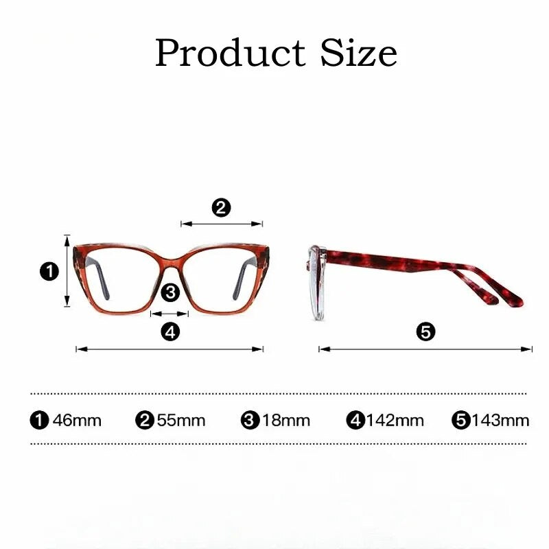 Yimaruili Women's Full Rim Cat Eye Tr 90 Acetate Eyeglasses 87216 Full Rim Yimaruili Eyeglasses