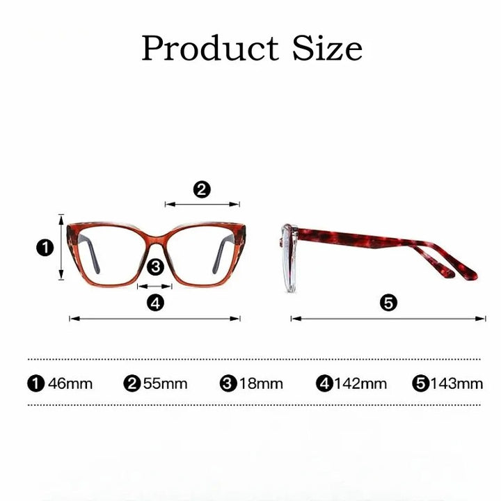 Yimaruili Women's Full Rim Cat Eye Tr 90 Acetate Eyeglasses 87216 Full Rim Yimaruili Eyeglasses