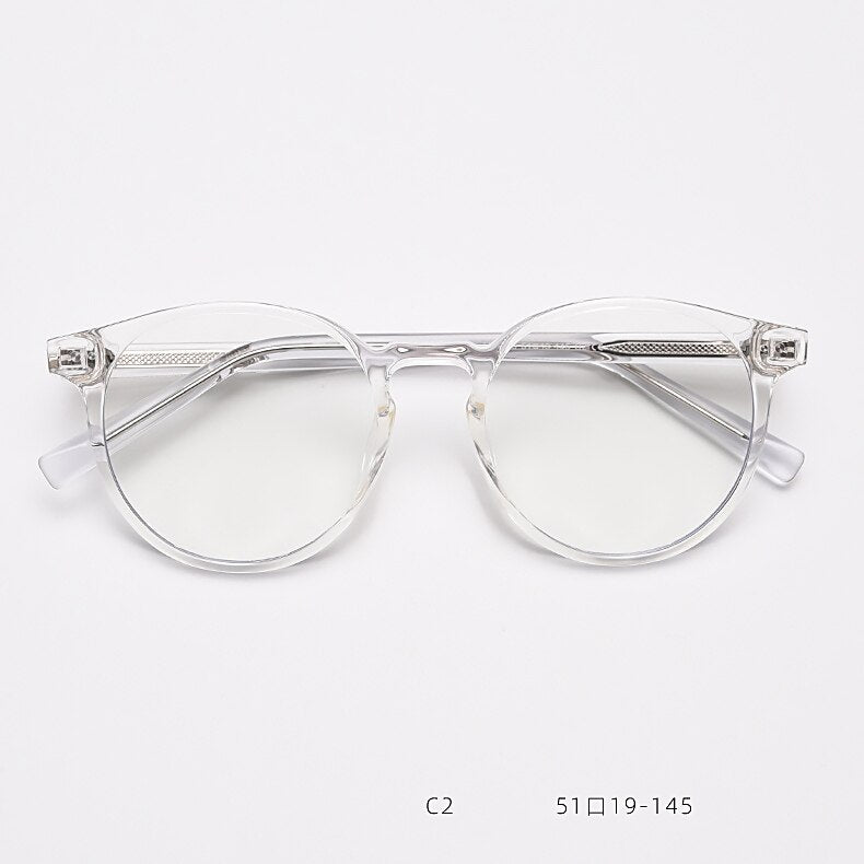 CCspace Unisex Full Rim Round Tr 90 Titanium Eyeglasses 55868 Full Rim CCspace Clear