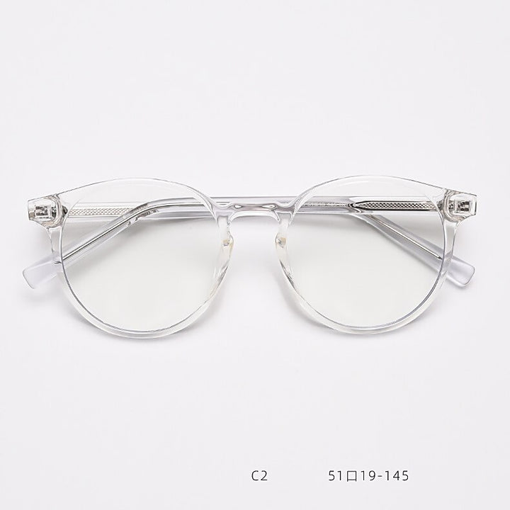 CCspace Unisex Full Rim Round Tr 90 Titanium Eyeglasses 55868 Full Rim CCspace Clear