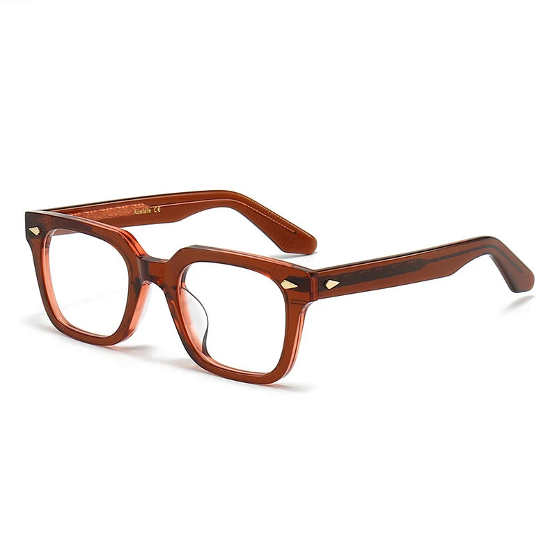 Black Mask Unisex Full Rim Brow Line Square Acetate Eyeglasses 48140
