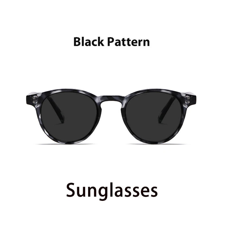 Kocolior Unisex Full Rim Round Acetate Hyperopic Reading Glasses 3313 Reading Glasses Kocolior Sunglasses P Black 0 