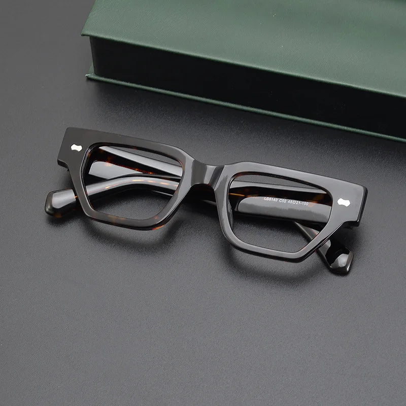 CCspace Unisex Full Rim Square Acetate Eyeglasses 57399 Full Rim CCspace Leopard