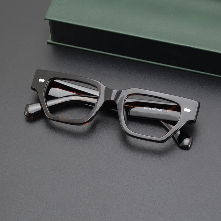 CCspace Unisex Full Rim Square Acetate Eyeglasses 57399 Full Rim CCspace Leopard