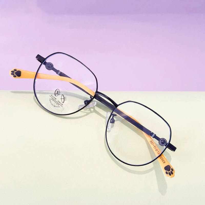 CCspace Unisex Youth Full Rim Round Alloy Eyeglasses 56564 Full Rim CCspace C3BrightBlack