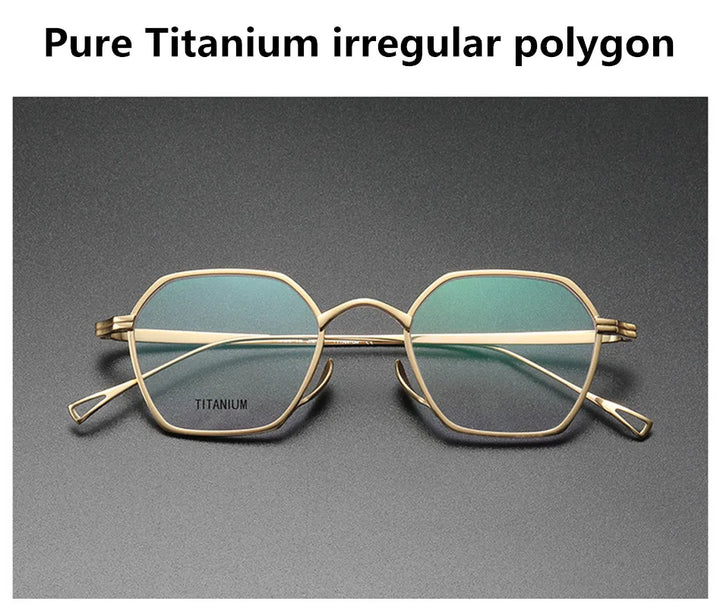 Aimee Unisex Full Rim Polygon Titanium Eyeglasses 11130 Full Rim Aimee