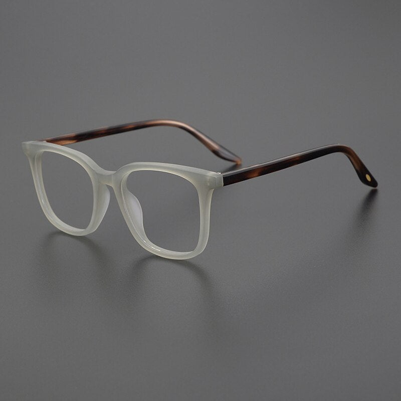 Gatenac Unisex Full Rim Square Acetate Eyeglasses Gxyj1024 Full Rim Gatenac Matte Gray