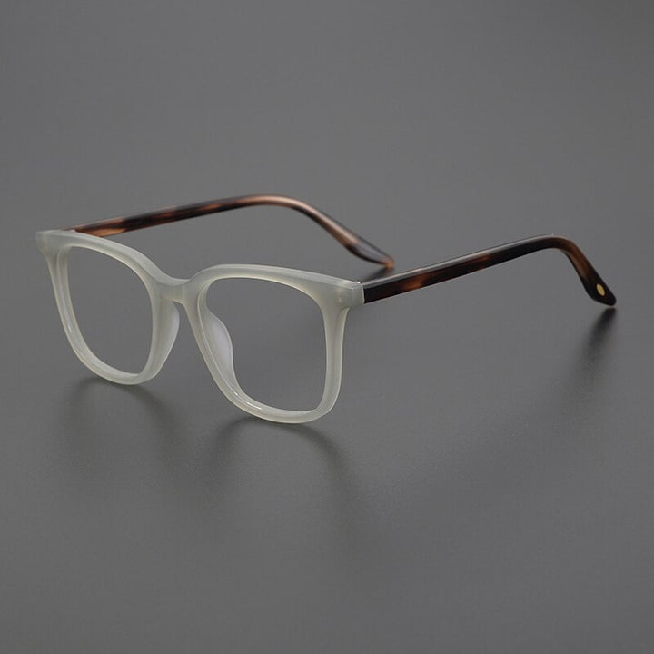 Gatenac Unisex Full Rim Square Acetate Eyeglasses Gxyj1024 Full Rim Gatenac Matte Gray
