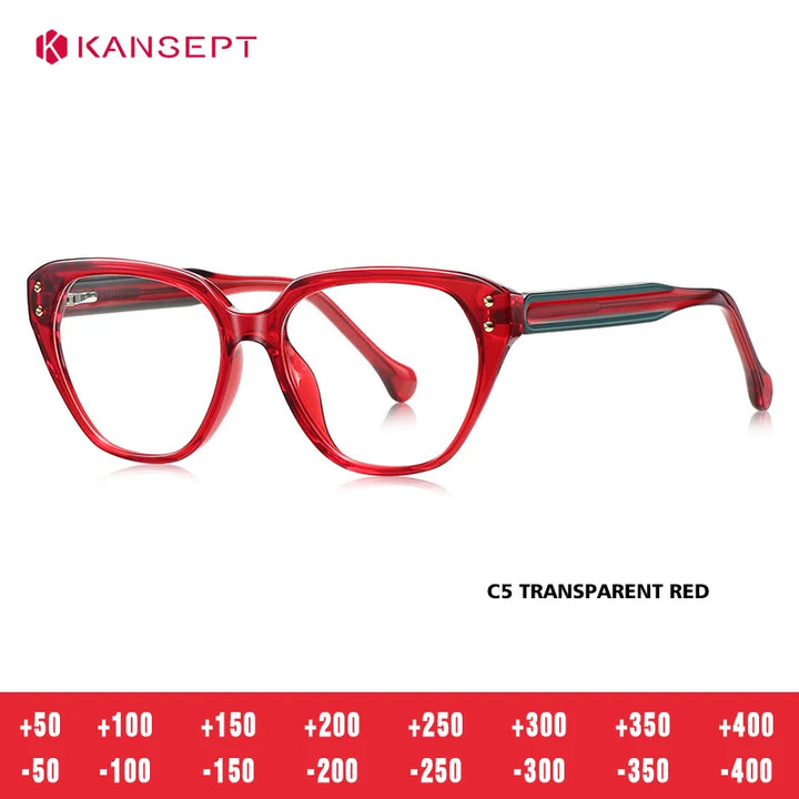 Kansept Women's full Rim Oval Square Tr 90 Alloy Reading Glasses 52101