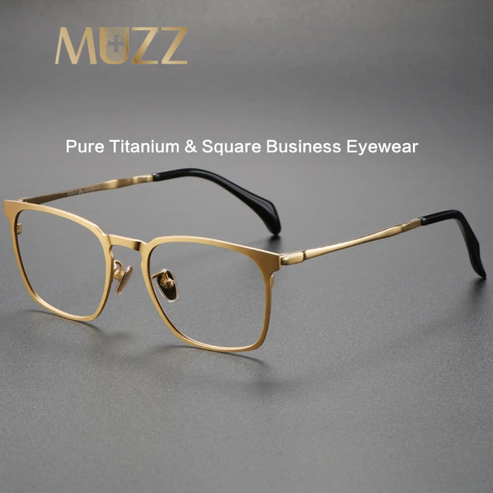 Muzz Women's Full Rim Square Brow Line Titanium Eyeglasses 18008