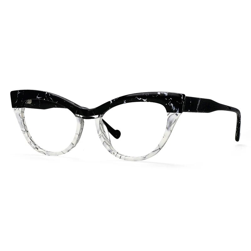 CCspace Unisex Full Rim Cat Eye Acetate Eyeglasses 57008 Full Rim CCspace white China